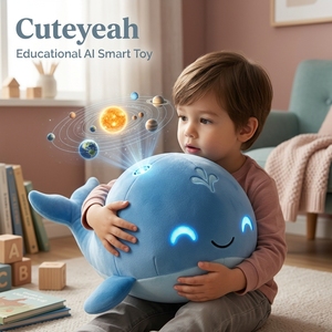 Fournisseur B2B Cuteyeah BL159 Jouet en peluche baleine bleue électrique IA, jouet interactif animal marin pour l'apprentissage STEM en <span class=keywords><strong>maternelle</strong></span>, jouet éducatif sur l'océan - Product Image 2