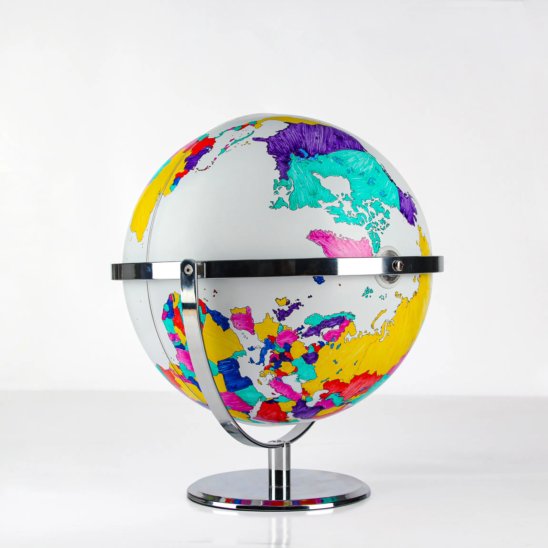 30cm White DIY Writing Scratch World Globe