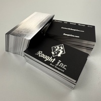 Cartes de visite personnalisées OEM/ODM avec estampage à chaud, bord en feuille d'argent, carte noire de luxe, or, argent, holographique, laser, creux