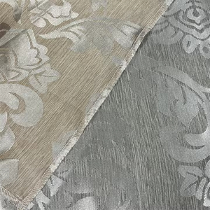 Tissu de rideau Jacquard Queen 100% polyester Fil teint Motif floral Couleurs personnalisées Luxe Poids moyen pour salon - Product Image 1
