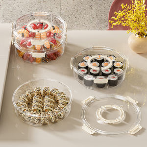 Kitchen Clear Food <b>Storage</b> <b>Container</b> Fridge Food <b>Container</b> <b>Stackable</b> Round Food <b>Storage</b> <b>Container</b> with Handle - Product Image 4