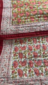 Último diseño Rajasthani bloque impreso hecho a mano de lujo cómodo Kantha edredón indio bohemio ropa de cama colcha de algodón Manta - Product Image 4