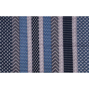 Parure de lit plate ethnique bleue imprimée, style nature, écologique, 2 taies d'oreiller incluses, coton 300 fils, toutes saisons, qualité usage domestique - Product Image 3