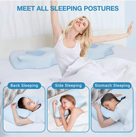 Reine taille ultra doux papillon cervical ventilé contour orthopédique oreiller en mousse à mémoire de forme pour les douleurs au cou dormir confortable