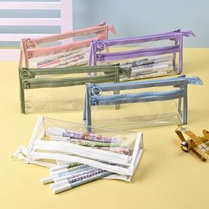กล่องดินสอใสแบบ PVC สำหรับนักเรียน รุ่น F0718B ใช้ในโรงเรียน/สำนักงาน ความจุเยอะ ดีไซน์เรียบง่าย ทันสมัย กันน้ำ - Product Image 2