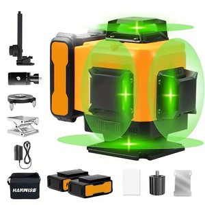 Niveau laser vert 4D 16 lignes 360 ° à nivellement automatique et rotatif Mesure du réticule Équipé de 2 batteries de grande capacité - Product Image 1