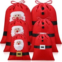 Sac de Noël en feutre de qualité supérieure, grande capacité, avec cordon de serrage, personnalisable avec logo, pour cadeaux de Noël, sac de rangement durable pour fêtes de Noël, vente en gros directe usine