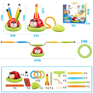 Jeu musical 3-en-1 à lancer et attraper avec télécommande, lance-fusée à pédale, jouet d'extérieur pour enfants, jeu sportif, vente chaude - Product Image 6