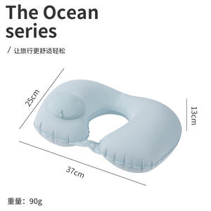 Almohada de Viaje Inflable de Seda de Hielo en Forma de U, Soporte Portátil para el Cuello, Sensación Refrescante, Almohada para Avión Ligera y Plegable - Product Image 3