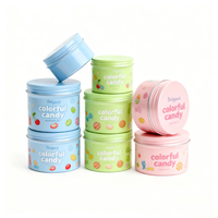 Boîtes en aluminium rondes avec filetage, personnalisables en couleur, 110ml, 120ml, 130ml, 140ml, 150ml, 180ml, 200ml, pour aliments et bonbons