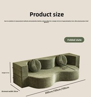 Modulares, komprimierbares Schlafsofa im Wabi-Sabi-Stil, mit Schwammfüllung, doppelt nutzbar, neu, für kleine Wohnungen, Schlafzimmer, Wohnzimmer