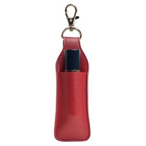 Portable PU <b>Leather</b> Lipstick Storage Case with Light <b>Keychain</b> Single Lipstick Makeup Organizer Bag - Product Image 3