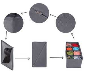 Organizador plegable para guardar calcetines, pañuelos, corbatas, cinturones, 24 cajones, ropa interior, al por mayor - Product Image 4
