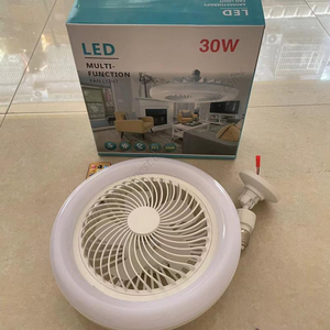 Ventilador de Techo de 30W para Interiores con Luz LED, Control Remoto e Interfaz E27, Lámpara para Habitaciones, Artículos de Primera Necesidad - Product Image 1