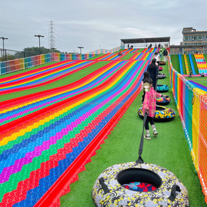 Ngoài trời unpowered trẻ em và người lớn trò chơi cầu vồng nhựa vui chơi giải trí công viên Slide cho bán - Product Image 4