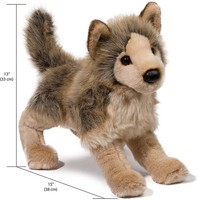 E820 Peluche Loup à Poils Longs Réaliste et Vif, Vente en Gros, ODM OEM, Animal en Peluche Marron, Certifié CPSIA CPC EN71 CE, Jouets en Peluche Effrayants