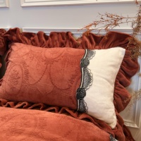 Ensemble de literie avec jupe de lit à volants princesse d'hiver, tissage haute densité, antistatique, sans perte de fibres, hypoallergénique, amovible, pour hôtel et Airbnb