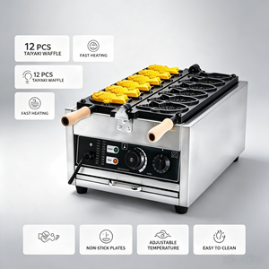 เครื่องทำวาฟเฟิลปลาไทยากิ สแตนเลส ไฟฟ้า 2000 วัตต์ รุ่นใหม่ 6 ชิ้น ควบคุมแบบสัมผัส ปรับอุณหภูมิได้ 50-300/122-572 องศา - Product Image 6