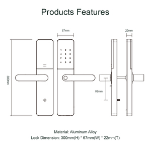 Liliwiise Wholesale Smart Digital Fingerprint <b>Lock</b> Biometric <b>Lock</b> Rfid Card Wifi App Tuya Ttlock Matter Smart Door <b>Lock</b> - Product Image 5