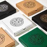 Boîtes à pizza en carton ondulé kraft jetables pliables imprimées sur mesure de 13 pouces avec logo pour la nourriture