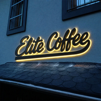 Enseigne lumineuse LED rétroéclairée en acier inoxydable, forme et taille personnalisées, étanche, lettres 3D, logo d'entreprise, produit professionnel