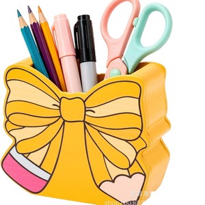 Porte-stylo en forme de papillon jaune, rangement pour pinceaux de maquillage, organisateur de bureau, conteneur créatif pour fournitures de bureau - Product Image 2