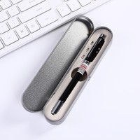 Stylo pointeur télescopique rotatif multifonctionnel Laser infrarouge Stylo à bille en métal Logo gravé Quatre-en-un Lumière LED pour le bureau