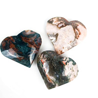 Vente en gros Cristal Reiki de haute qualité pour la guérison Pierre de palmier cœur multi-matériaux pour chanceux