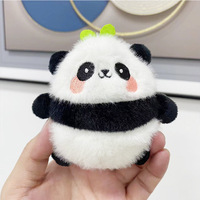 Porte-clés en peluche panda roux mignon, dessin animé, doux, pour sac à dos, pendentif décoratif, pendentif de voiture, vente en gros