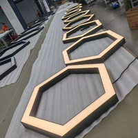 Lampu Gantung LED DIY Gaya Industrial Bentuk Heksagonal Bulat Tidak Beraturan untuk Pusat Perbelanjaan, Warnet, Gym, Kantor