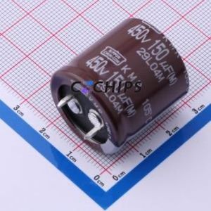 EKMR451VSN151MQ25S Snap-in Aluminum Electrolytic Capacitor Through hole Component (THT),D25.4xL27.5mm - Product Image 1