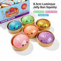 RXS Glow in the Dark Steamer Bun Squishy Luminous Maltose Squeeze Toy Stress Relief Slow Rising Bun Promotional Gift Party 38