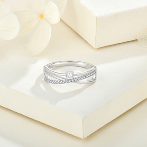 Bán Buôn Chất Lượng Cao Cưới Engagement Twisted Bands Nhẫn Pave Thiết Cubic Zirconia 925 Sterling Silver <span class=keywords><strong>Ring</strong></span> Cho Phụ Nữ - Product Image 3