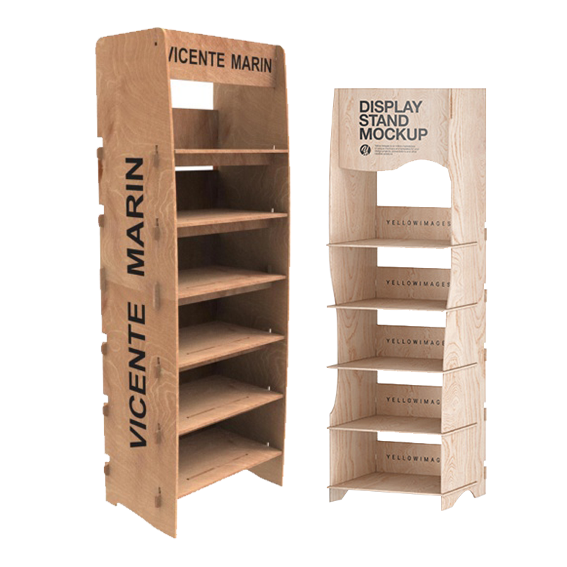 Apache Modern 4-Layer Removable Wooden Plywood Display Racks Floor Stand for Supermarket Store Display Packaged in Carton — view 1