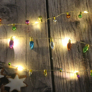 Xicheng giáng sinh Bullet Bead chuỗi Electroplated bóng đèn nhựa ánh sáng chuỗi cây trang trí mini neon ánh sáng MOD - Product Image 4