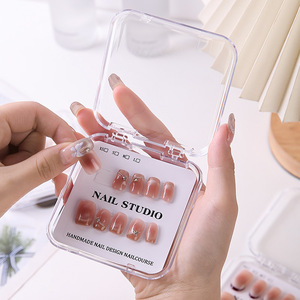 Boîte de présentation d'art ongulaire portable pour studio de manucure, 10 pièces, emballage transparent en acrylique pour cours de design d'ongles - Product Image 4