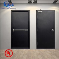 Porte coupe-feu en acier UL, simple ou double battant, porte de sortie d'urgence avec barre de poussée, porte d'accès sécurisée pour bâtiments publics et commerciaux