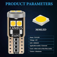 Chaude 6SMD 3030 194 168 Canbus sans erreur T10 LED clé de voiture intelligente lumière intérieure plaque d'immatriculation queue dôme liseuse W5W LED