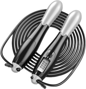 Corde à sauter réglable en longueur avec poignée antidérapante et deux balles pour l'entraînement et l'exercice - Product Image 4