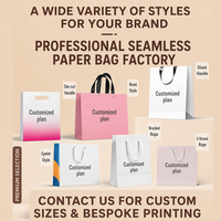Sac fourre-tout en papier sans couture, sans bordure, avec logo personnalisé, taille et couleur au choix, en papier d'art premium, pour emballage cadeau de vêtements de luxe, OEM ODM