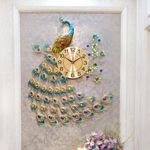 Orologio da soggiorno con <span class=keywords><strong>pavone</strong></span> di design europeo orologio da parete con decorazione moderna creativa <span class=keywords><strong>pavone</strong></span> al quarzo - Product Image 4