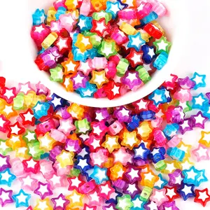 SOJI Butterfly Heart Star Flower Shaped Acrylic Plastic Loose Beads Acrylic Transparent Loose Spacer Beads For Jewelry Making