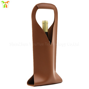 Portador de <span class=keywords><strong>vino</strong></span> de cuero reutilizable listo para enviar, botella única ecológica, portabebés de cerveza de champán, soporte enfriador, bolsas de regalo - Product Image 3