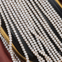 Perles d'eau douce naturelles blanches sans noyau, forme pomme de terre, qualité AA, 6-6,5 mm, pour matériel de bricolage, longueur 38 cm