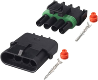 DJ3042Y-2.5-11 Connecteurs de véhicule étanches à 4 broches pour capteur de stationnement à marche arrière avec contact en laiton et boîtier en nylon