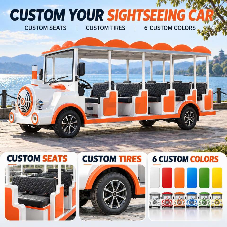Electric Sightseeing Bus Cartoon Style Tourist Shuttle Vehicle for ...