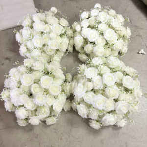Nueva Llegada, Bola de Flores de Rosa Artificial de Seda Blanca 5D de Lujo y Alta Calidad, Grande de 60 cm, Centros de Mesa y Decoraciones para Bodas - Product Image 4