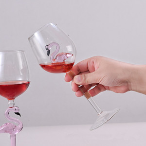 Copas de <span class=keywords><strong>vino</strong></span> tinto flamenco creativas, juego de copas duraderas para boda, tallo de flamenco soplado a mano, copa de <span class=keywords><strong>vino</strong></span>, regalo para <span class=keywords><strong>amantes</strong></span> - Product Image 2