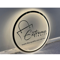 Enseigne ronde personnalisée en acrylique rétroéclairée 3D avec logo pour bureau, salon, magasin et publicité extérieure fixée au mur