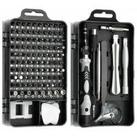 Boîte à outils de démontage 115-en-1 pour montres et téléphones, jeu de tournevis en acier chrome-vanadium avec ventouse et outils de levier pour la réparation